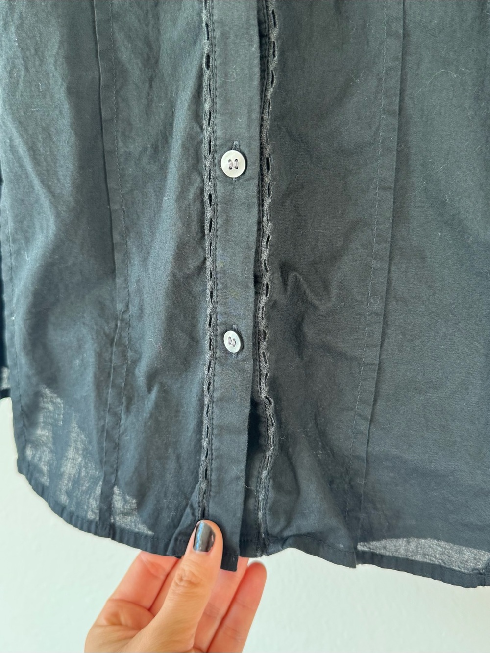 Gap Pintuck Ruffle Blouse Button Up Shirt - Picture 6 of 10